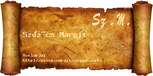 Szűcs Margit névjegykártya